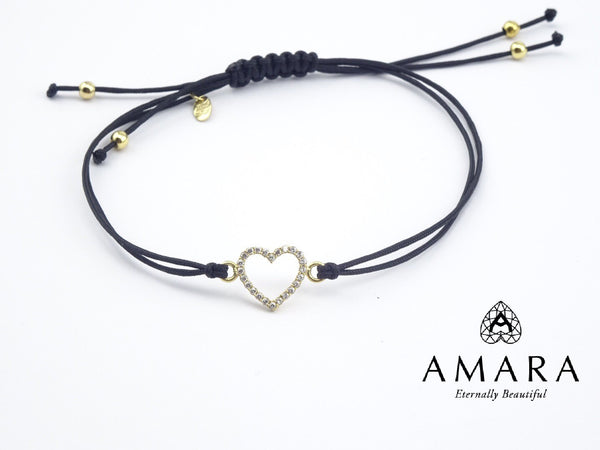 Heart Leather String Bracelet